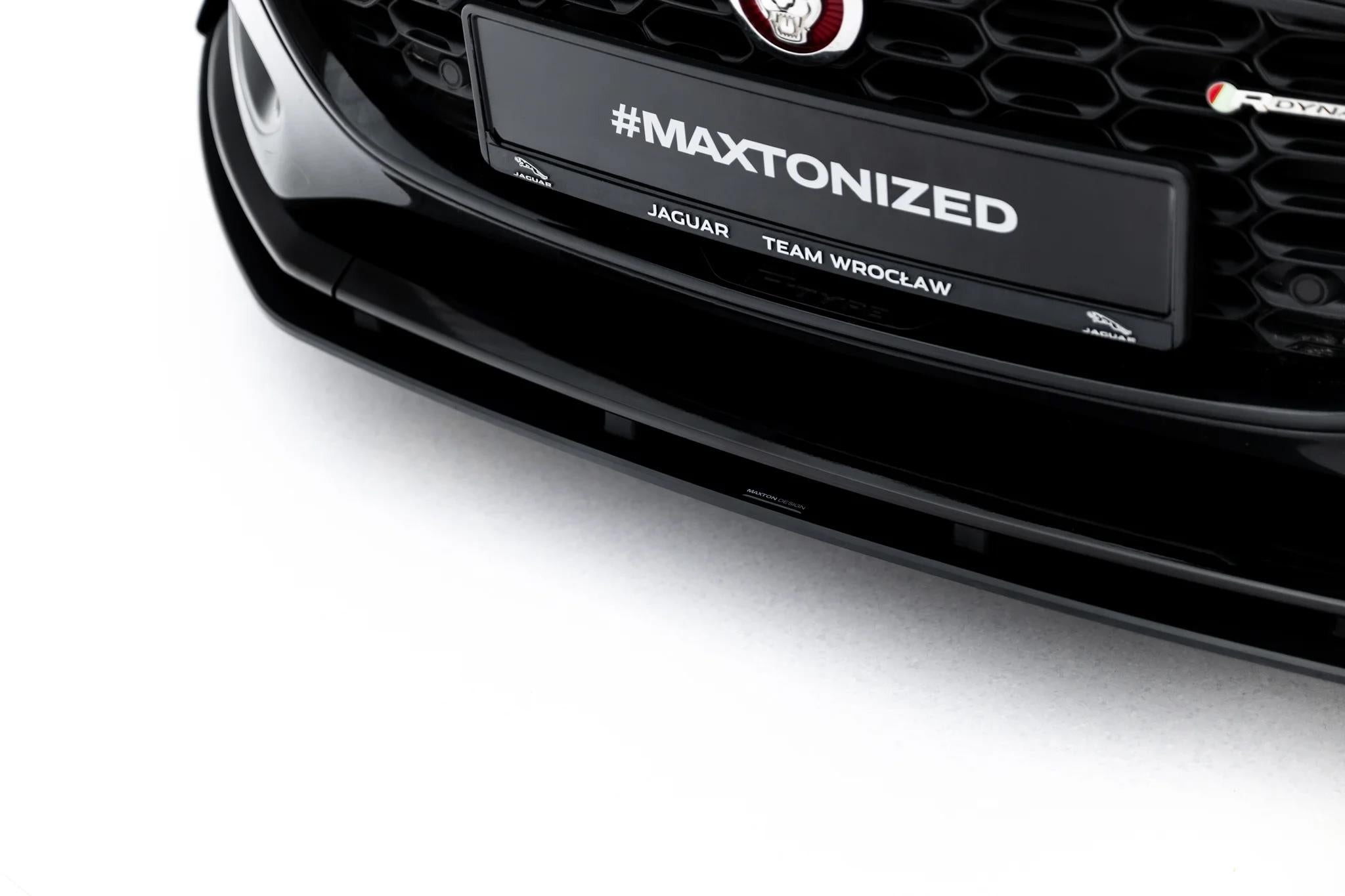 Maxton Design Street Pro Street+ Spoilerlippe Front Ansatz + Flaps Passend für Jaguar F-Type X152 Facelift 2 Schwarz Hochglanz
