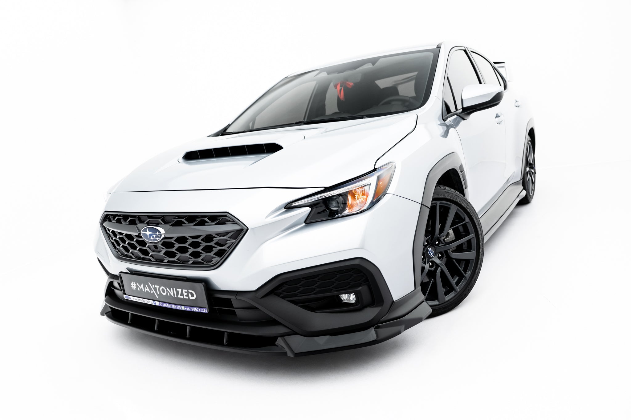 Maxton Design Street+ Spoilerlippe Front Ansatz V.1 passend für Subaru WRX STI Mk2 schwarz Hochglanz