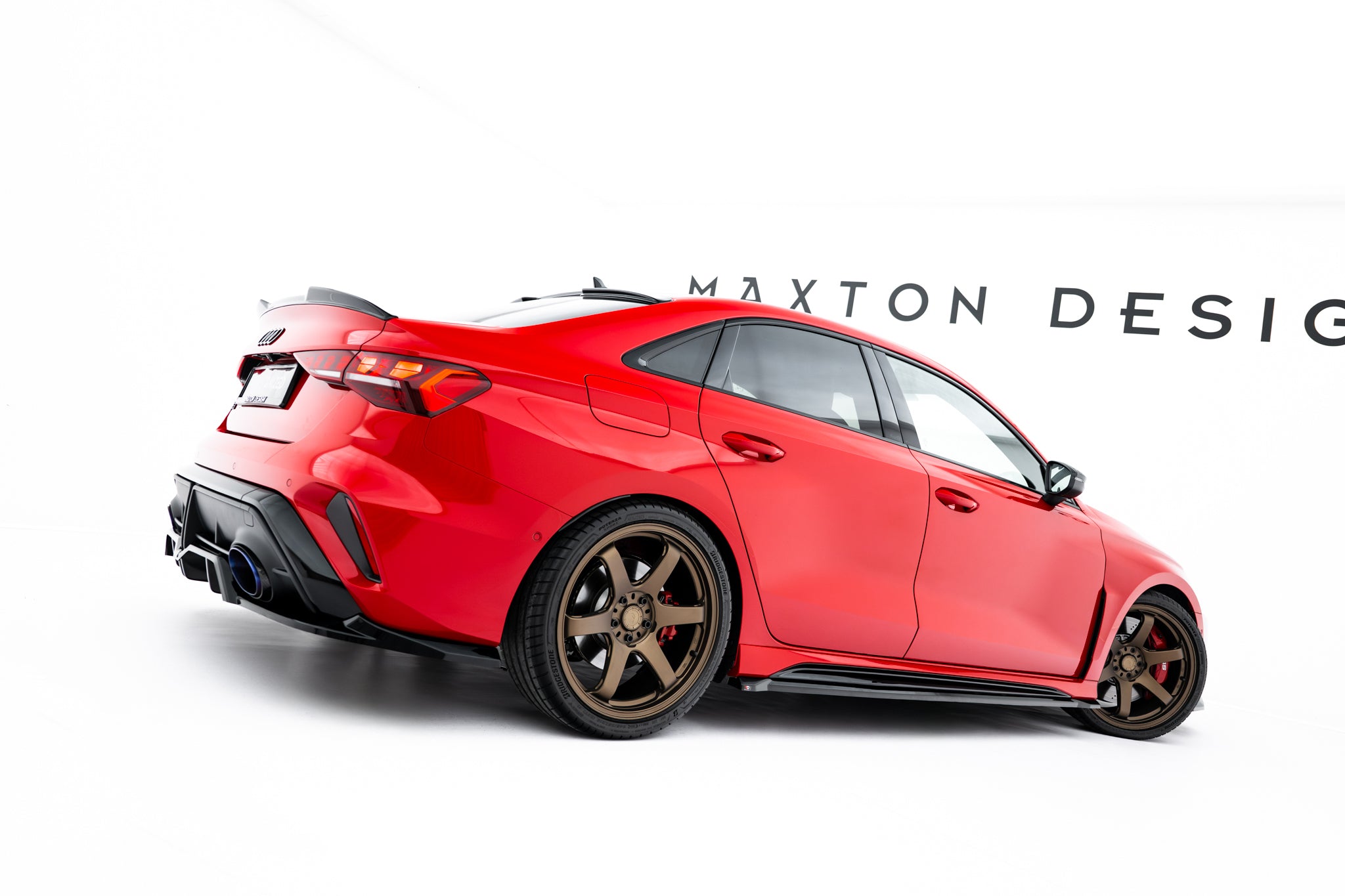 Maxton Design Street+ Seitenschweller Leisten passend für V.1 passend für Audi RS3 Sportback 8Y Facelift schwarz Hochglanz