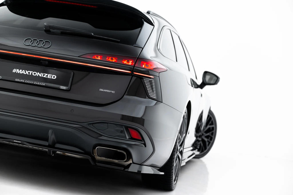 Maxton Design Street+ Mittlerer Diffusor Race Passend für V.3 Audi A6 S-Line C9 Schwarz Hochglanz
