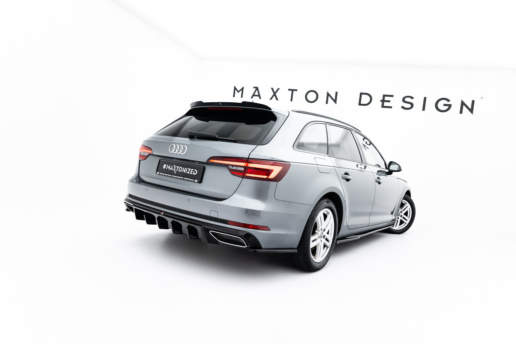 Maxton Design Diffusor Heck Ansatz passend für Audi A4 / A4 S-Line Limousine / Avant B9 schwarz Hochglanz