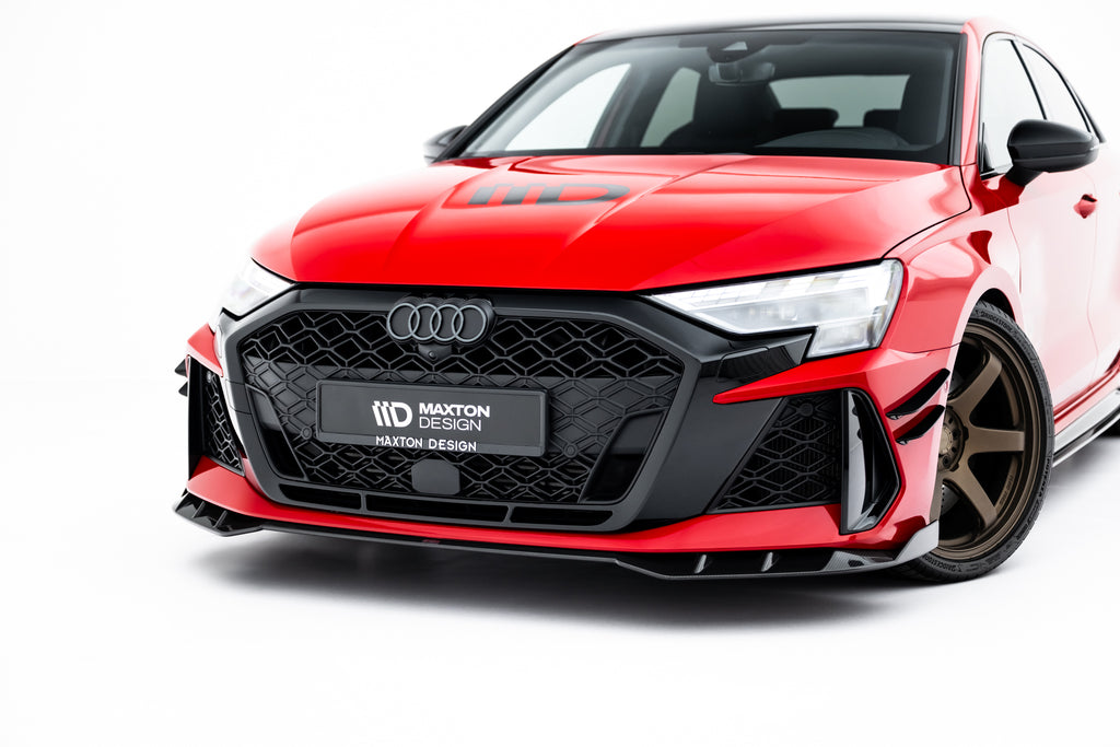 Maxton Design Prepreg Carbon Fiber Street+ Spoilerlippe Front Ansatz passend für Audi RS3 Limousine / Sportback 8Y Facelift