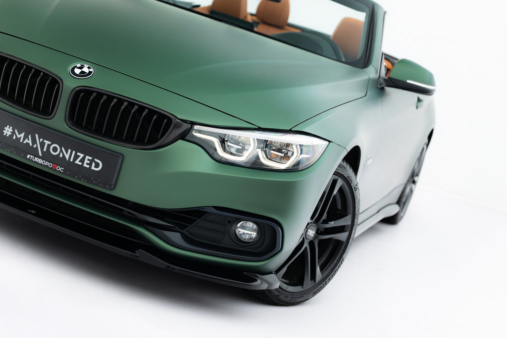 Maxton Design Street+ Spoilerlippe Front Ansatz passend für BMW 4er Cabrio / Coupe F33 / F32 schwarz Hochglanz