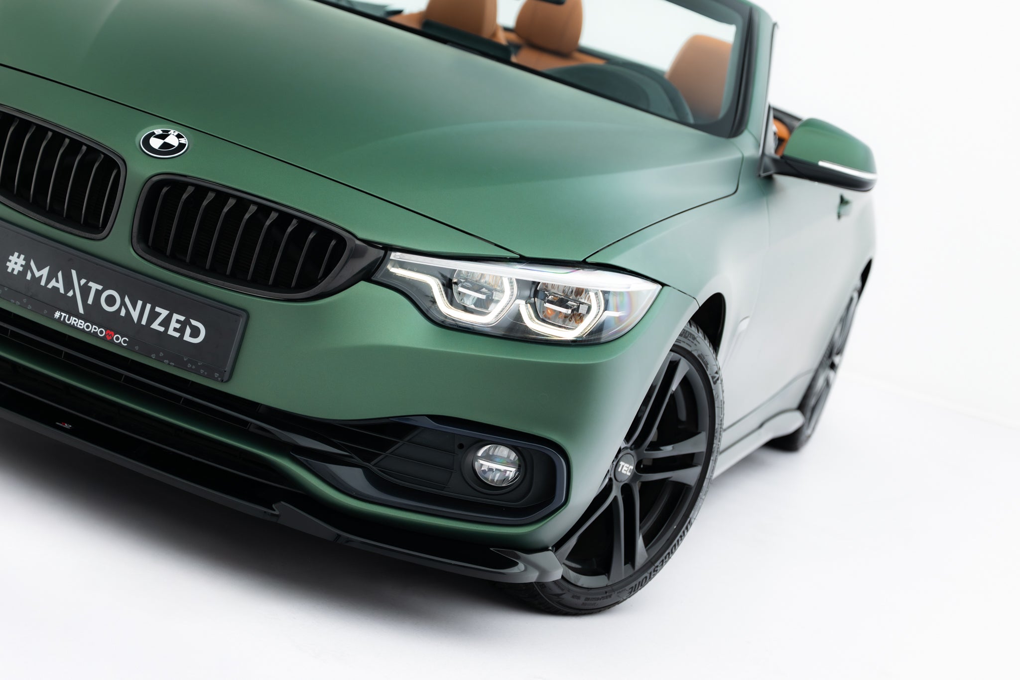 Maxton Design Street+ Spoilerlippe Front Ansatz passend für BMW 4er Cabrio / Coupe F33 / F32 schwarz Hochglanz