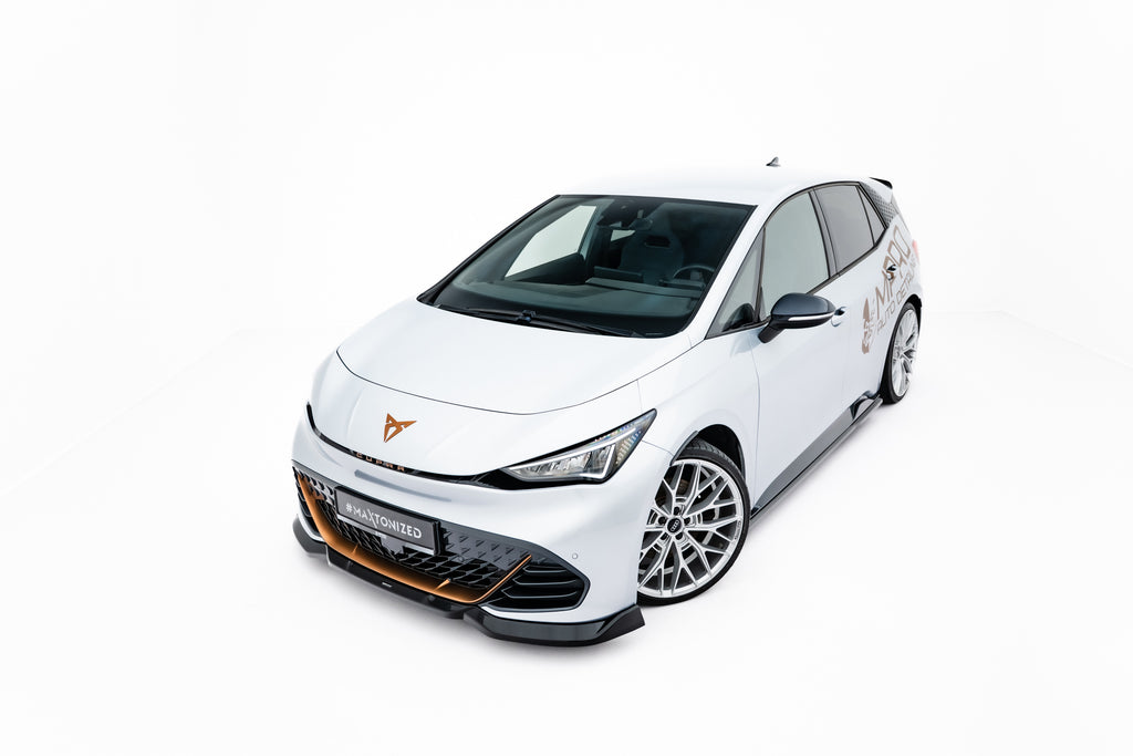 Maxton Design Street+ Spoilerlippe Front Ansatz V.2 passend für Cupra Born Mk1 schwarz Hochglanz