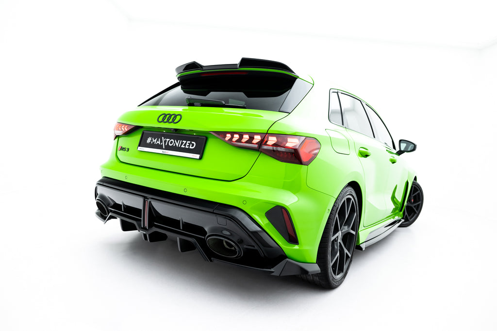 Maxton Design Street+ Mittlerer Diffusor RACE passend für V.1 Audi RS3 Sportback 8Y Facelift schwarz Hochglanz