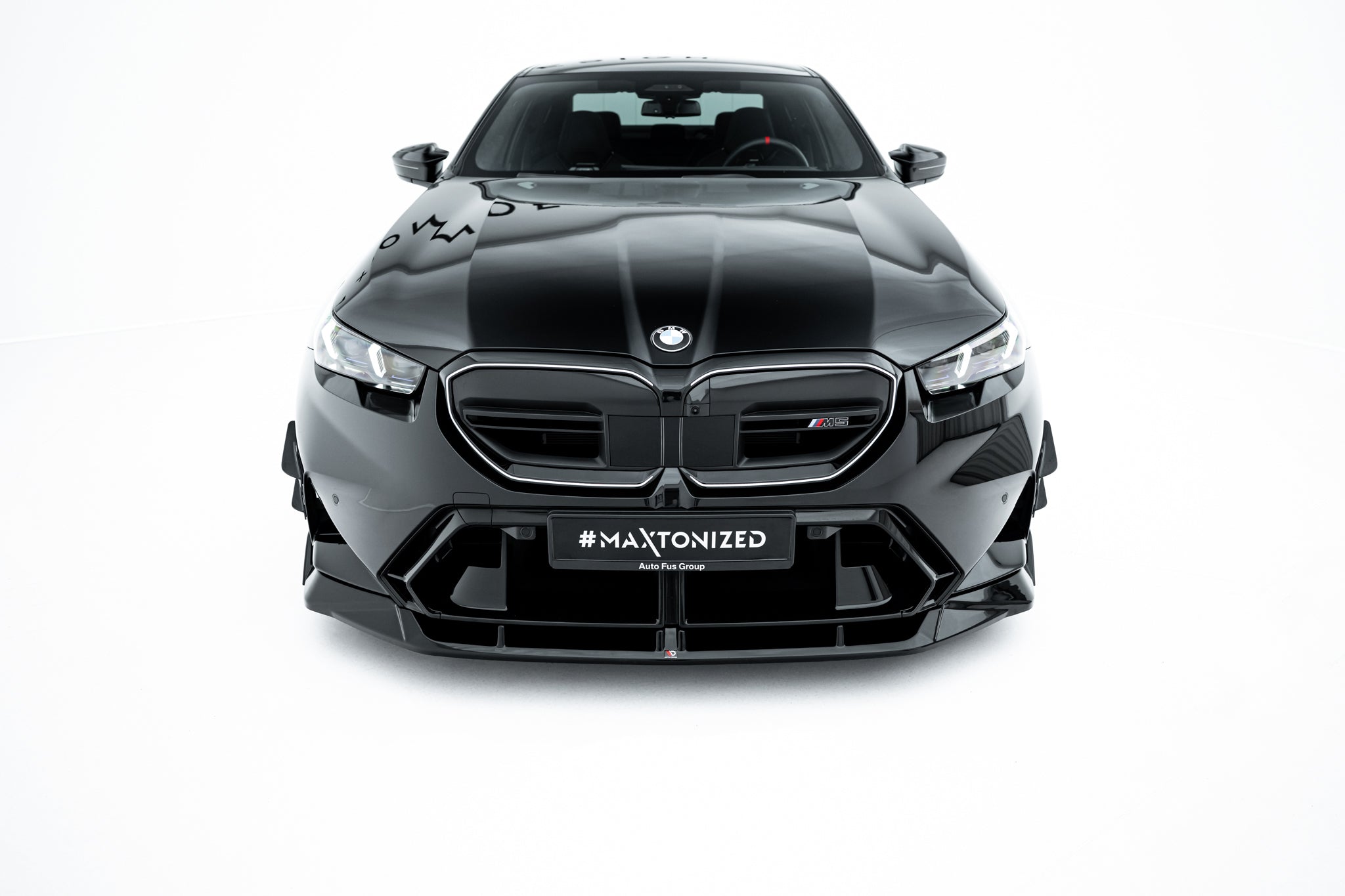 Maxton Design Street+ Spoilerlippe Front Ansatz V.2 passend für BMW M5 Limousine / Touring G90 schwarz Hochglanz
