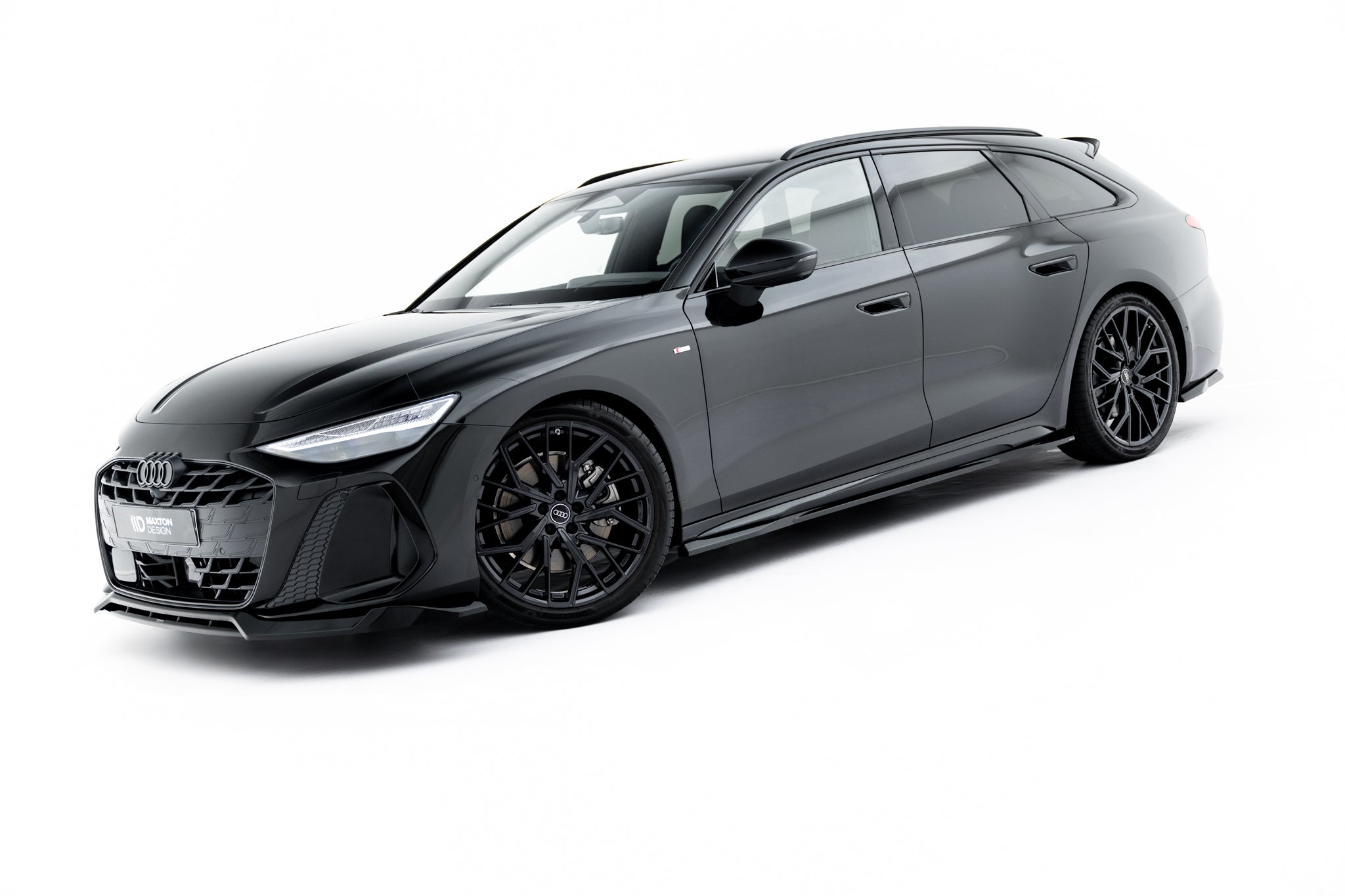 Maxton Design Street+ Seitenschweller Leisten passend für V.1 passend für Audi A6 S-Line C9 schwarz Hochglanz
