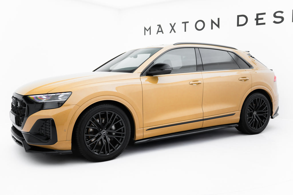 Maxton Design Street+ Seitenschweller Leisten V.2 passend für Audi Q8 Mk1 Facelift schwarz Hochglanz