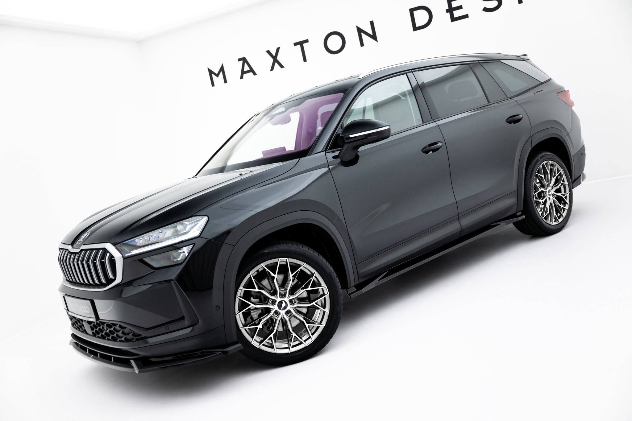 Maxton Design Street+ Seitenschweller Leisten passend für Skoda Kodiaq Mk2 schwarz Hochglanz