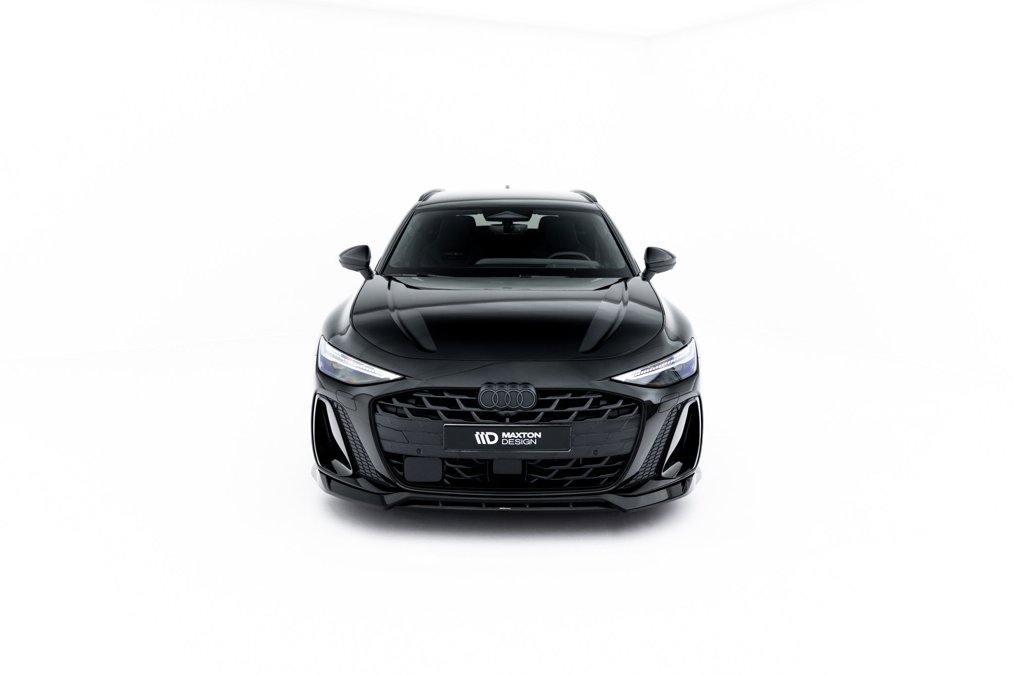 Maxton Design Street+ Spoilerlippe Front Ansatz V.1 passend für Audi A6 S-Line C9 schwarz Hochglanz