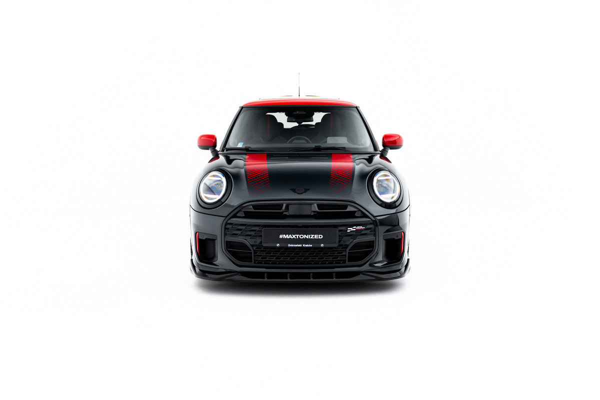 Maxton Design Street+ Spoilerlippe Front Ansatz für Mini Cooper John Cooper Works F65 [2025-] | Schwarz Hochglanz | ABS-Kunststoff
