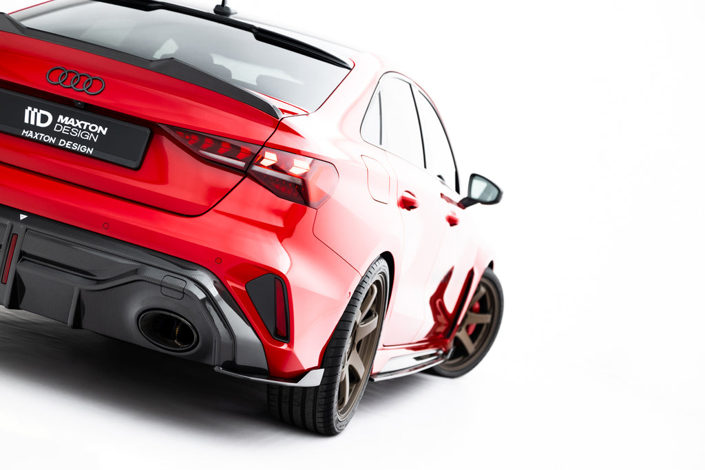 Maxton Design Prepreg Carbon Fiber Heck Ansatz Flaps Diffusor passend für Audi RS3 Limousine 8Y Facelift