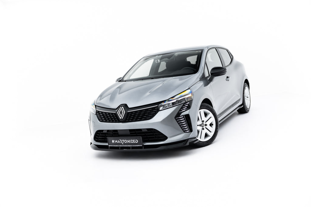 Maxton Design Street+ Spoilerlippe Front Ansatz passend für Renault Clio Mk5 Facelift schwarz Hochglanz