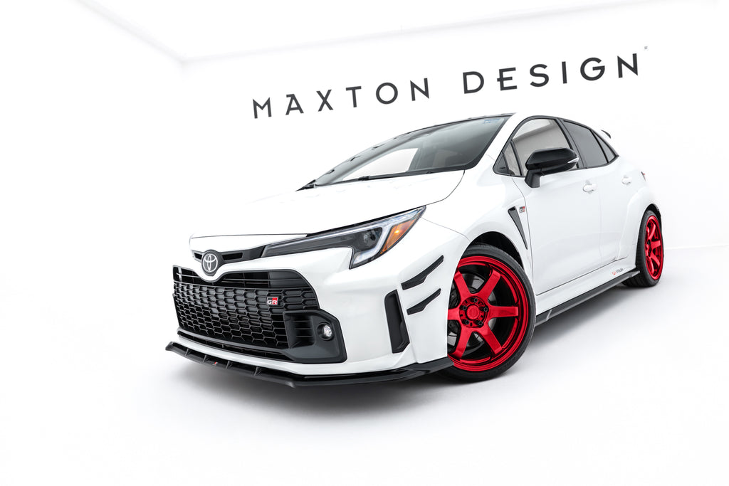 Maxton Design Street+ Spoilerlippe Front Ansatz V.1 passend für Toyota GR Corolla Mk12 schwarz Hochglanz