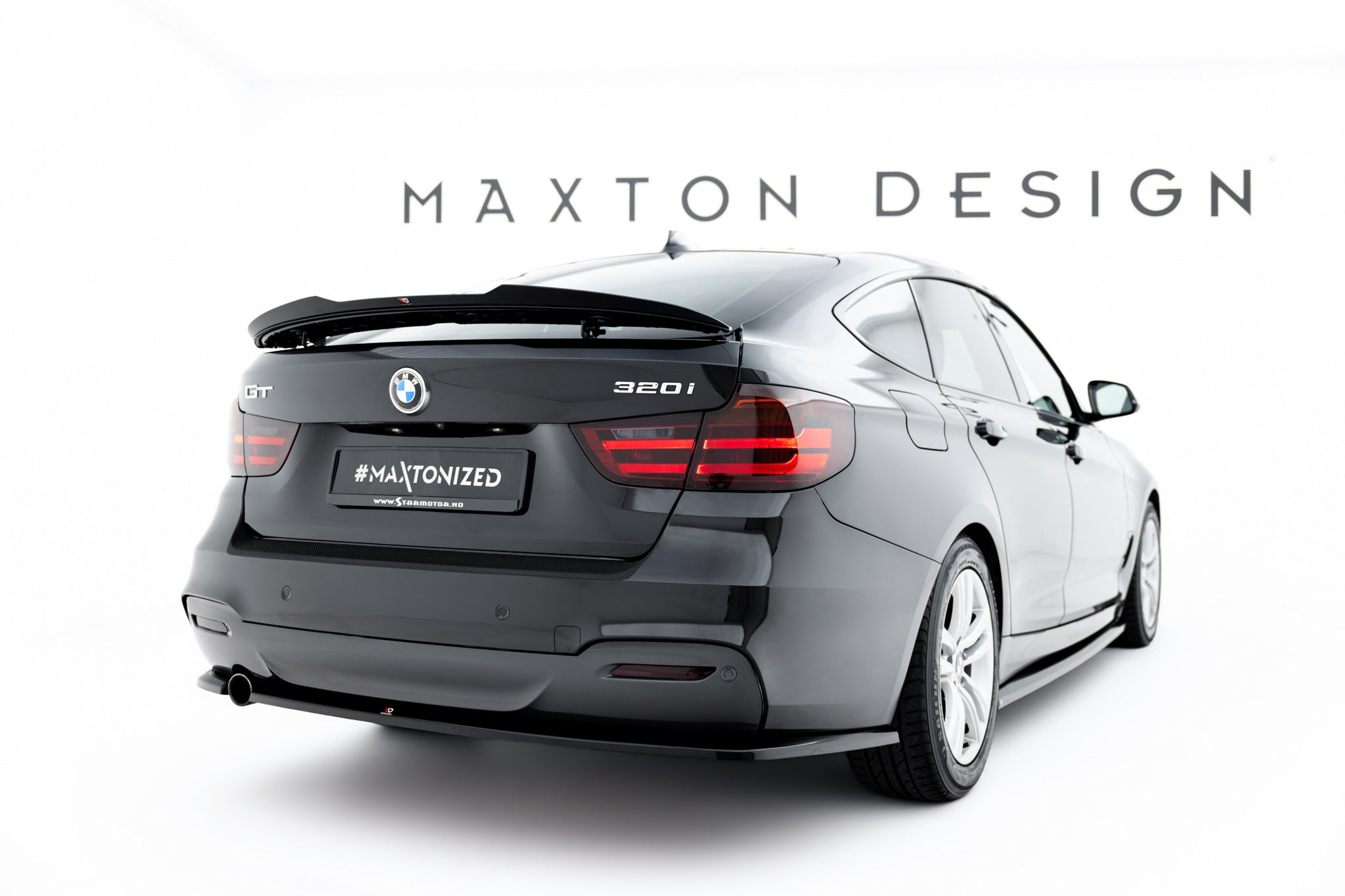 Maxton Design Heck Ansatz Flaps Diffusor V.2 passend für BMW 3er GT M-Paket F34 schwarz Hochglanz