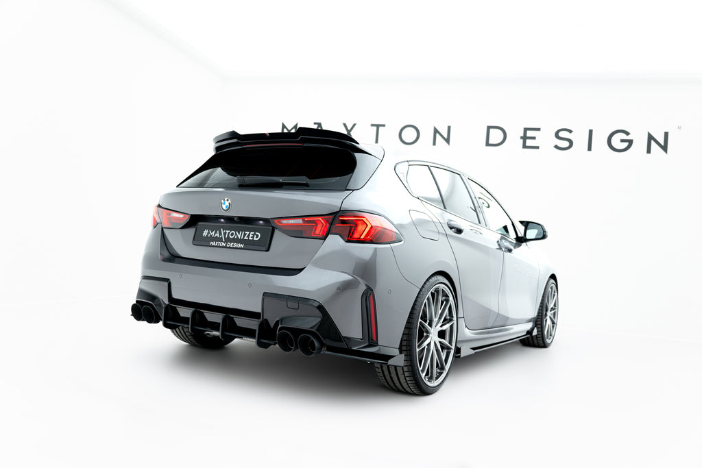 Maxton Design Street Pro Heck Ansatz Flaps Diffusor V.1 + Flaps passend für BMW M135i F70 schwarz Hochglanz