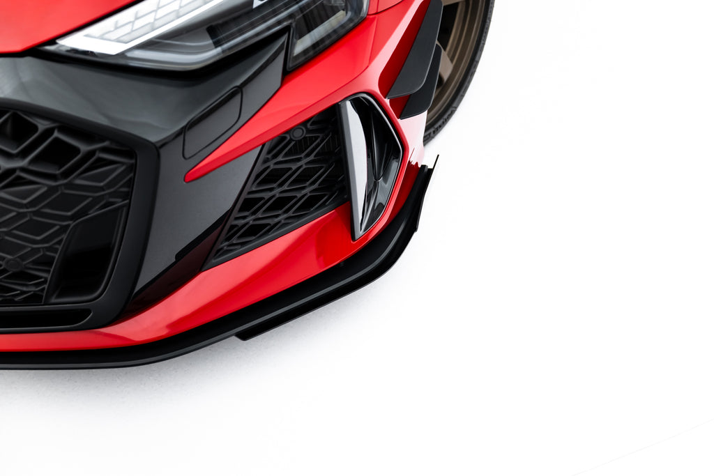 Maxton Design Front Stoßstange Flaps passend für Flaps Audi RS3 Sportback 8Y Facelift schwarz Hochglanz