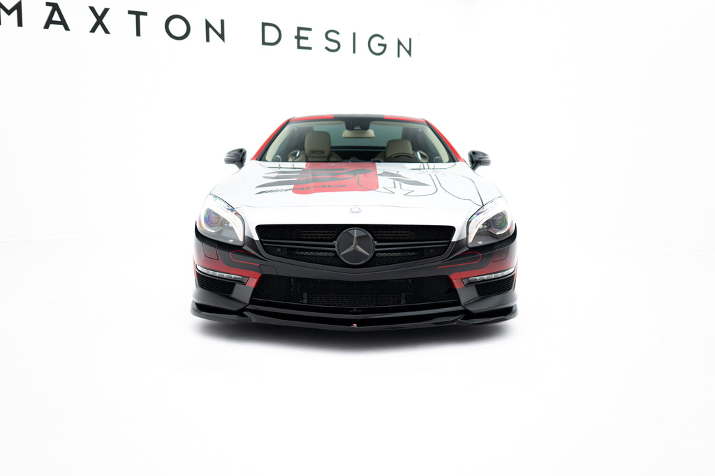 Maxton Design Street+ Spoilerlippe Front Ansatz V.2 passend für Mercedes-Benz SL 63 AMG R231 schwarz Hochglanz