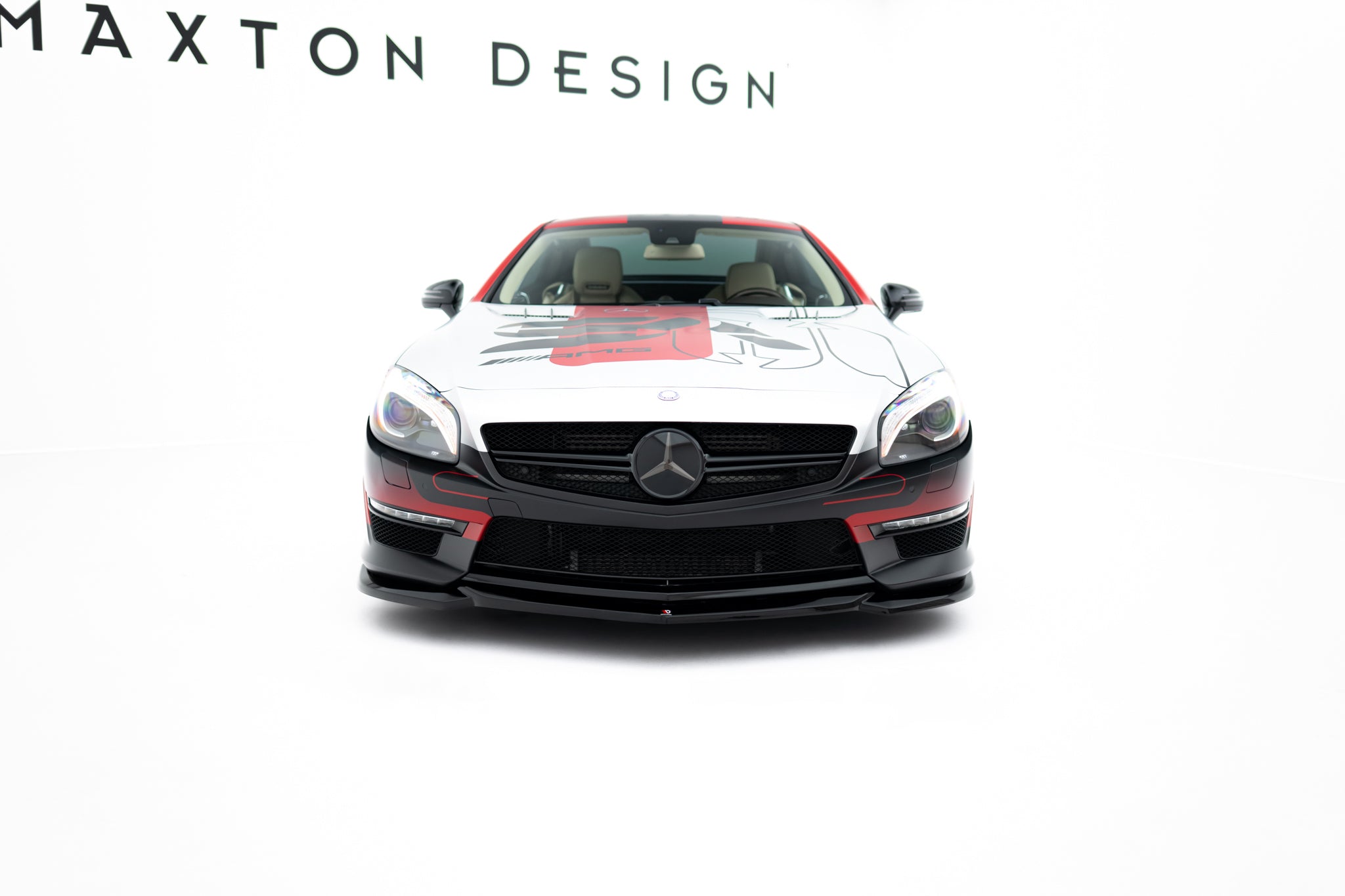 Maxton Design Street+ Spoilerlippe Front Ansatz V.2 passend für Mercedes-Benz SL 63 AMG R231 schwarz Hochglanz