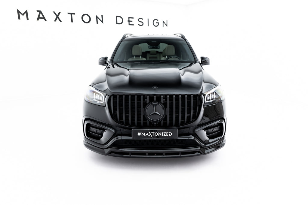 Maxton Design Street+ Spoilerlippe Front Ansatz passend für Mercedes-Benz GLS AMG-Line X167 Facelift schwarz Hochglanz