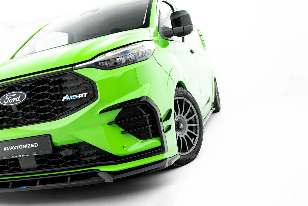 Maxton Design Street+ Spoilerlippe Front Ansatz Passend für Ford Transit Custom Msrt Mk2 Schwarz Hochglanz