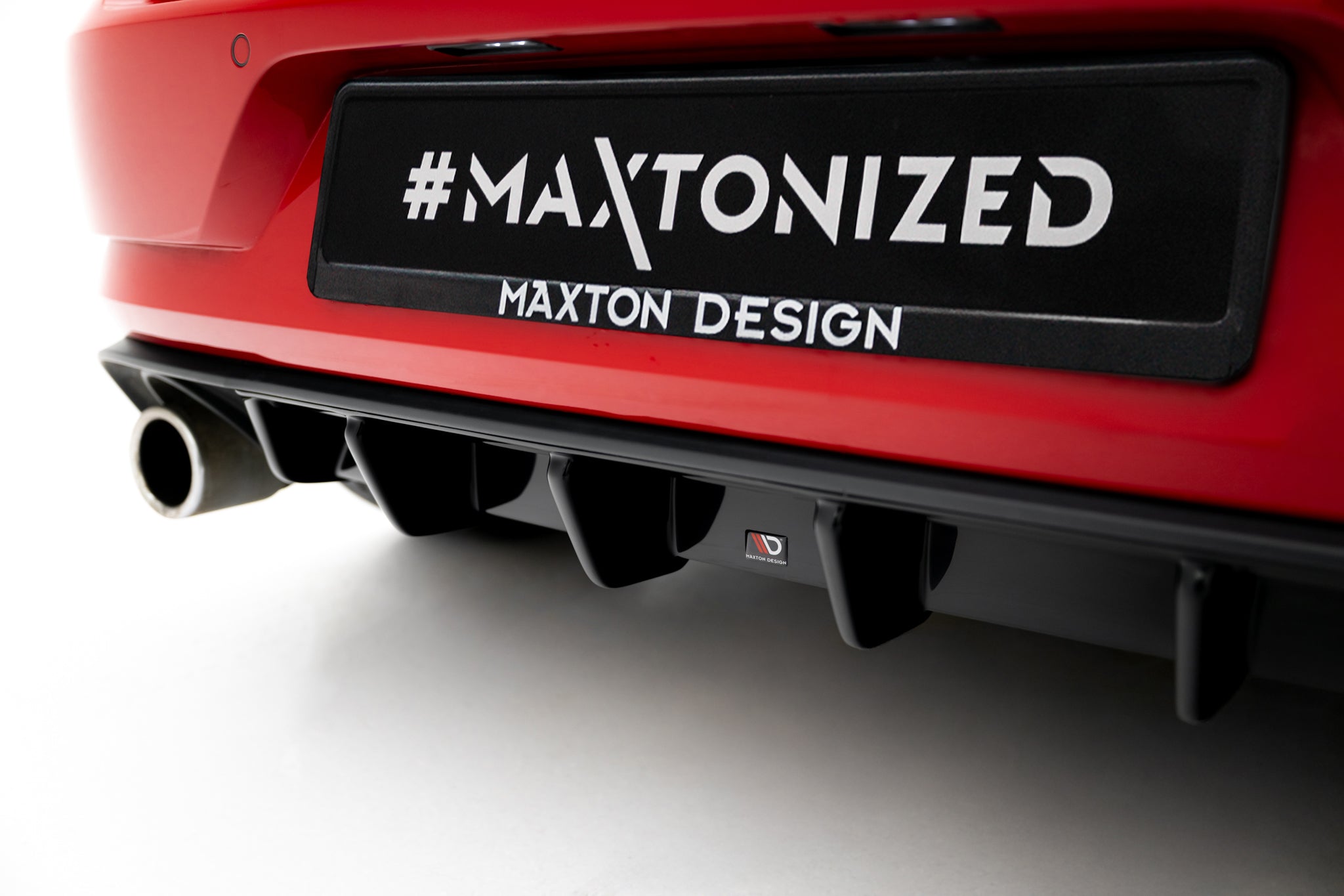Maxton Design Diffusor Heck Ansatz passend für VW GOLF 7 GTI FACELIFT schwarz Hochglanz