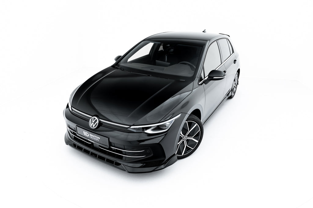 Maxton Design Street+ Spoilerlippe Front Ansatz passend für VW Golf Variant Mk8 Facelift schwarz Hochglanz