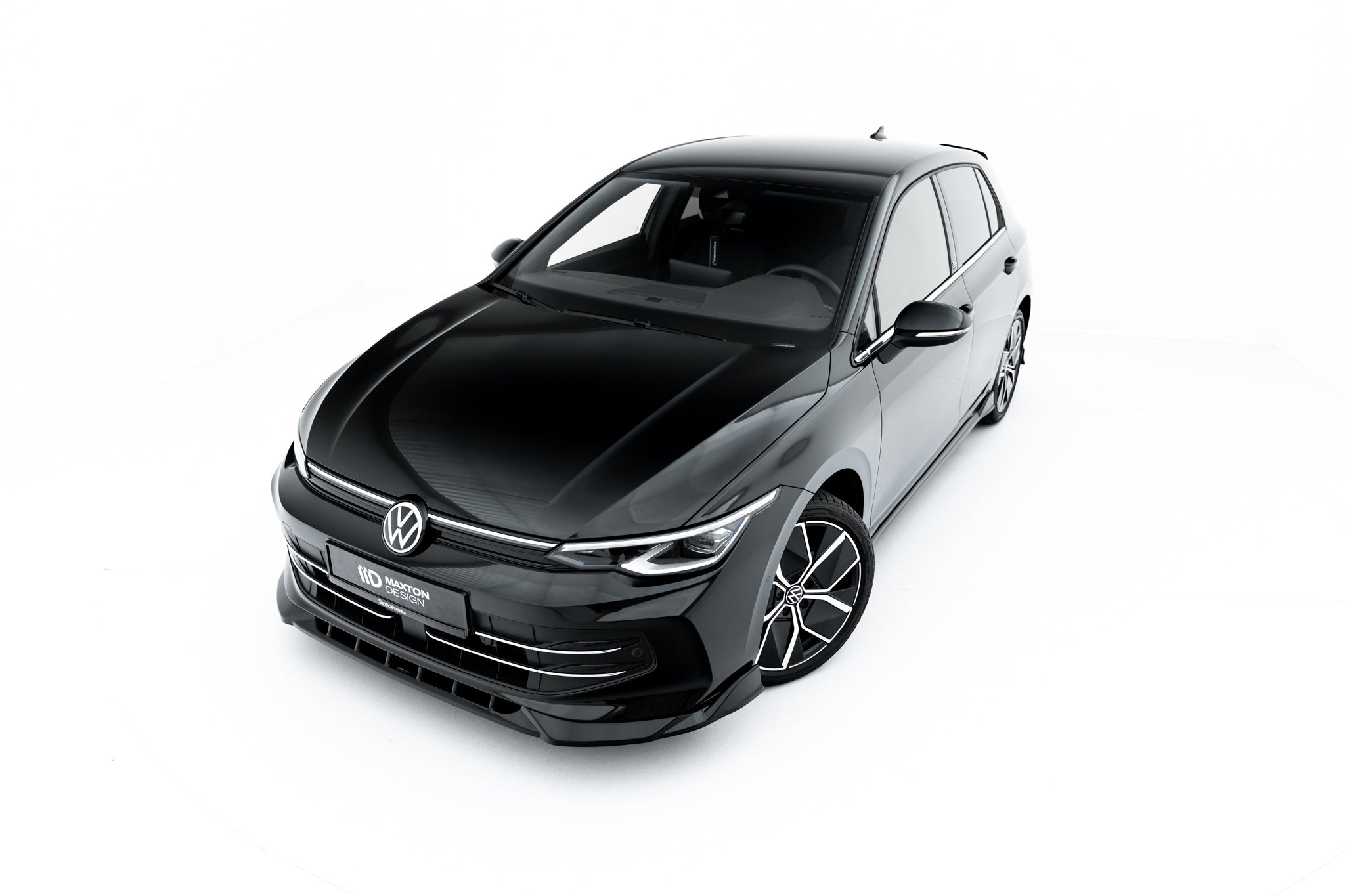 Maxton Design Street+ Spoilerlippe Front Ansatz passend für VW Golf Variant Mk8 Facelift schwarz Hochglanz
