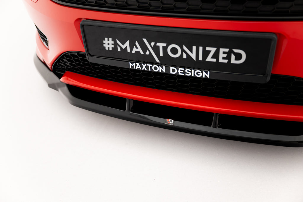 Maxton Design Street+ Spoilerlippe Front Ansatz V.3 passend für Ford Focus ST-Line Mk3 Facelift schwarz Hochglanz