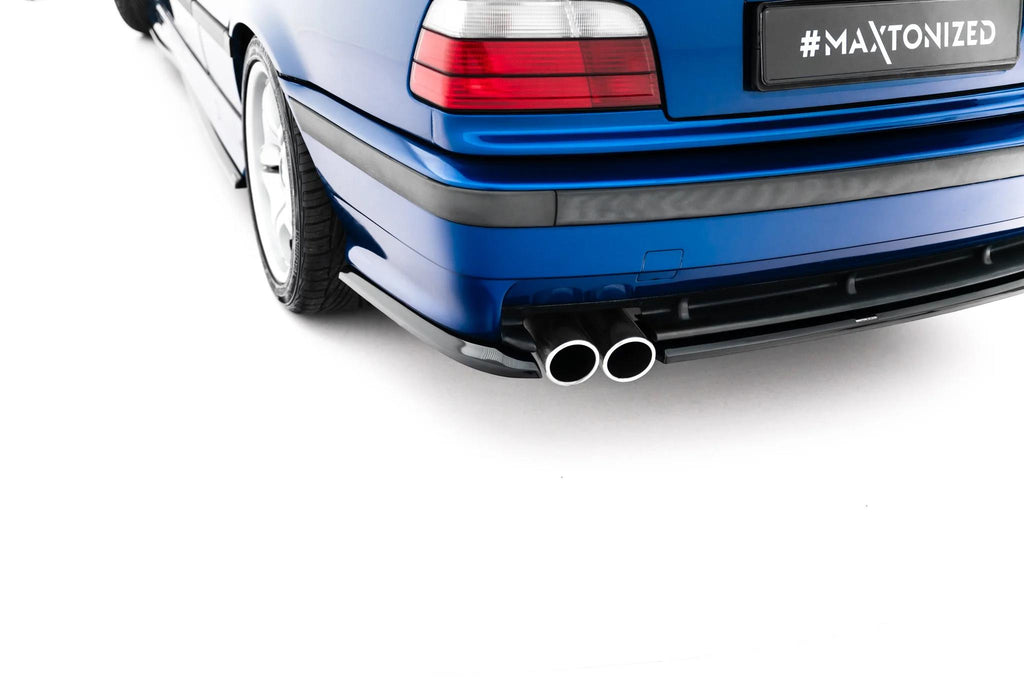 Maxton Design Heck Ansatz Flaps Diffusor passend für BMW M3 / 3 M-Paket Coupe / Cabrio E36 schwarz Hochglanz