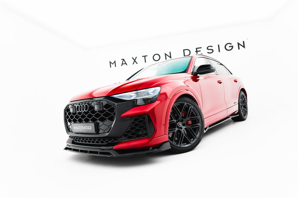 Maxton Design Street+ Spoilerlippe Front Ansatz passend für Audi RSQ8 Mk1 Facelift schwarz Hochglanz