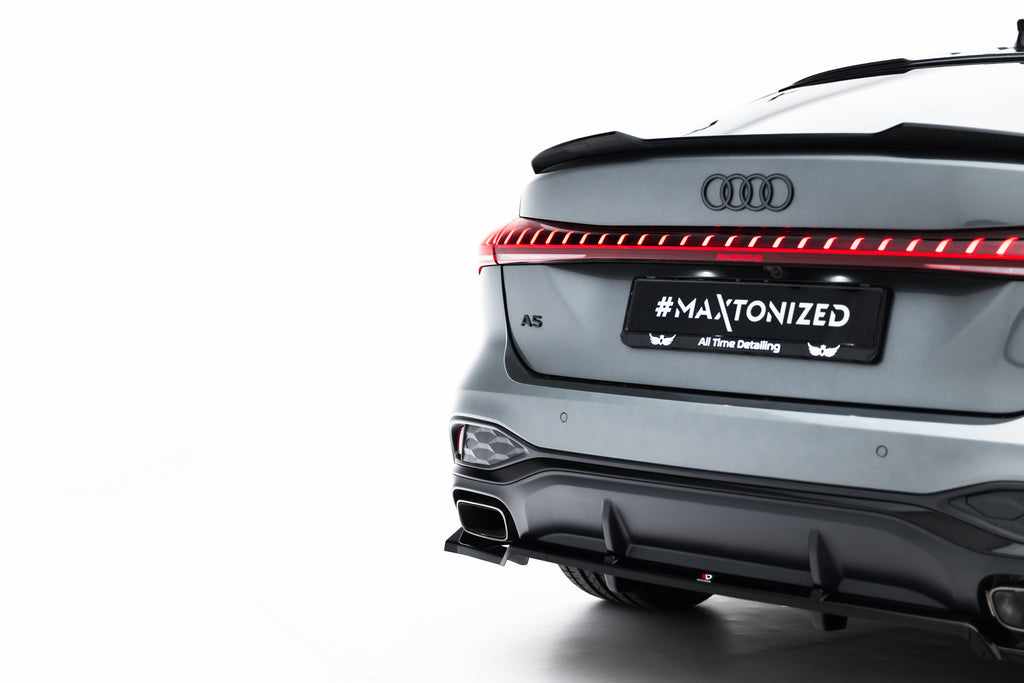 Maxton Design Street+ Mittlerer Diffusor RACE passend für Audi A5 S-Line Limousine / Avant B10 schwarz Hochglanz