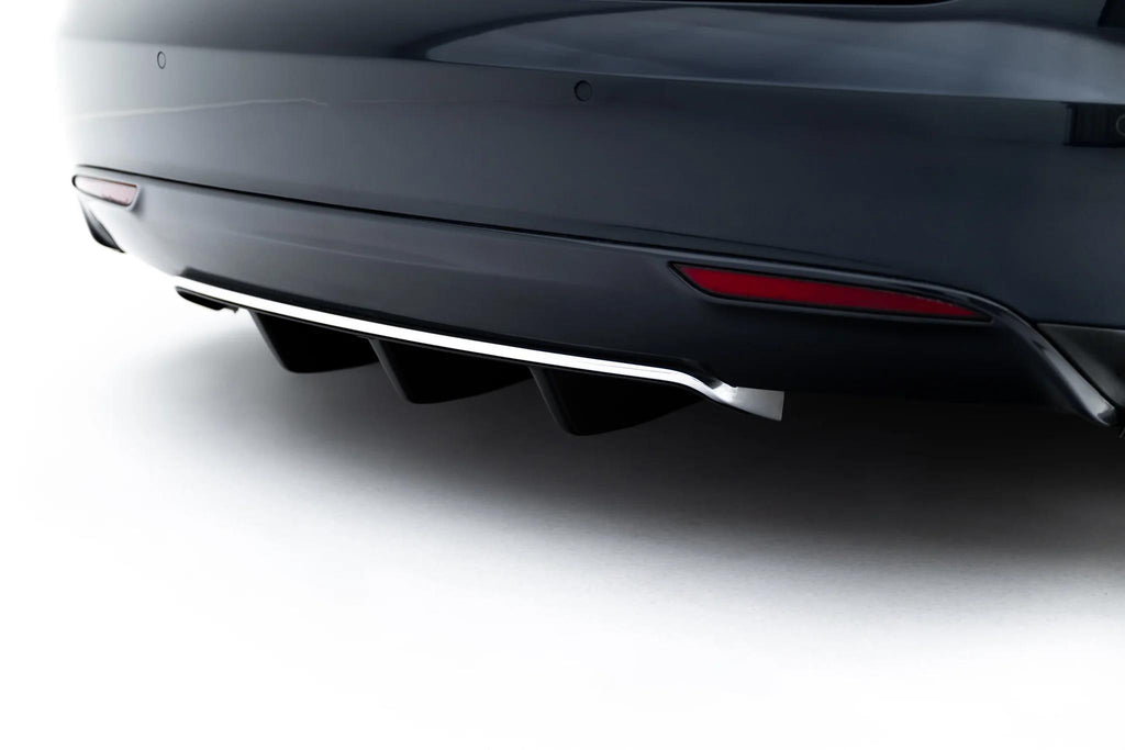 Maxton Design Diffusor Heck Ansatz passend für Tesla Model S Mk1 schwarz Hochglanz