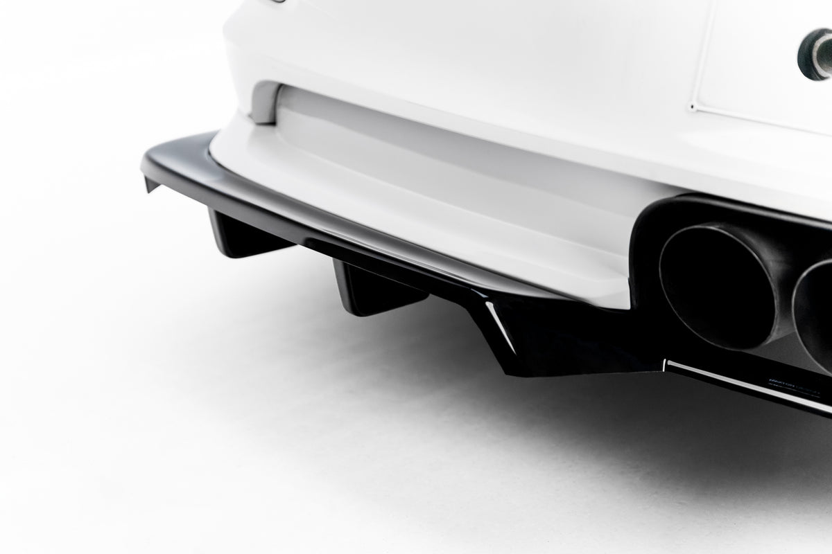 Maxton Design Street+ Mittlerer Diffusor RACE für Porsche 911 GT3 991 [2011-2016] | Schwarz Hochglanz | ABS-Kunststoff