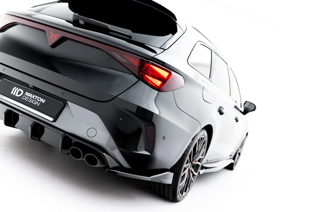 Maxton Design Heck Ansatz Flaps Diffusor V.6 passend für Cupra Leon ST Mk1 Facelift schwarz Hochglanz