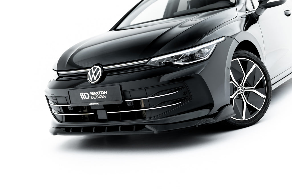 Maxton Design Street+ Spoilerlippe Front Ansatz passend für VW Golf Variant Mk8 Facelift schwarz Hochglanz