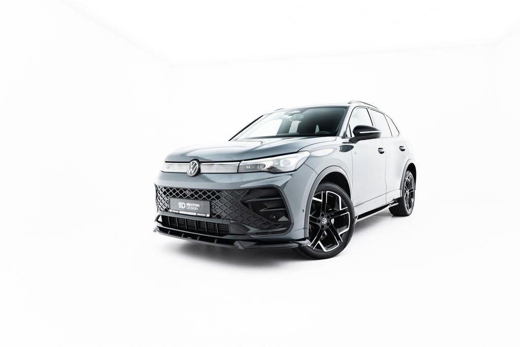 Maxton Design Street+ Spoilerlippe Front Ansatz V.1 passend für VW Tiguan R-Line Mk3 schwarz Hochglanz