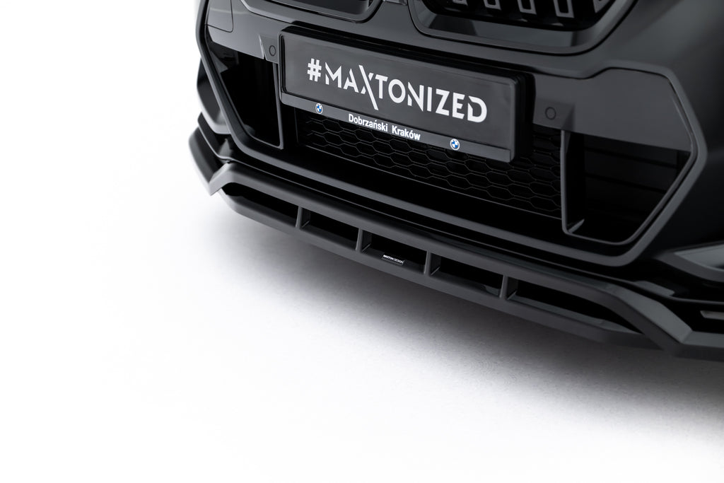 Maxton Design Street+ Spoilerlippe Front Ansatz passend für BMW X1 M35i U11 schwarz Hochglanz