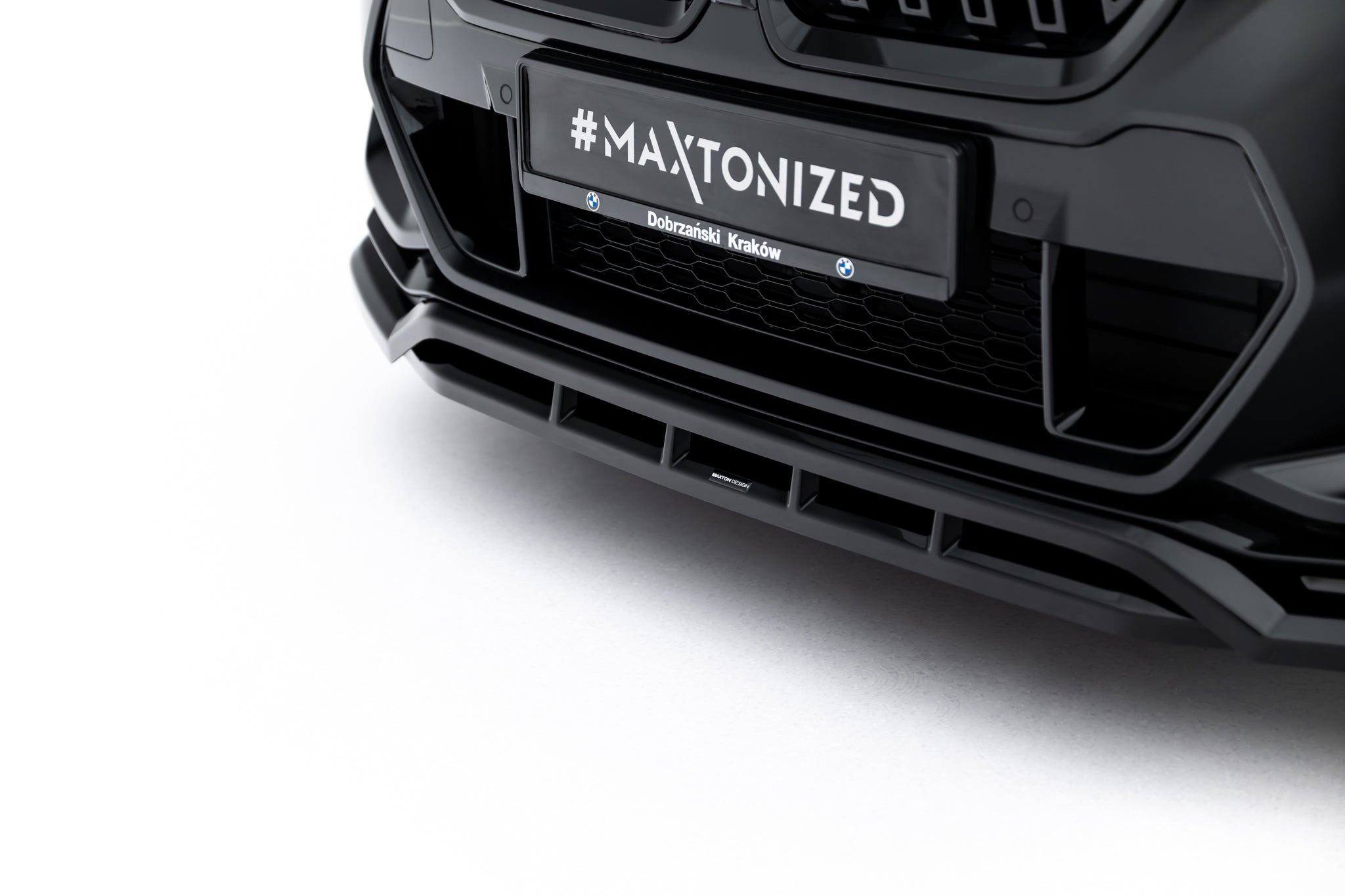 Maxton Design Street+ Spoilerlippe Front Ansatz passend für BMW X1 M35i U11 schwarz Hochglanz