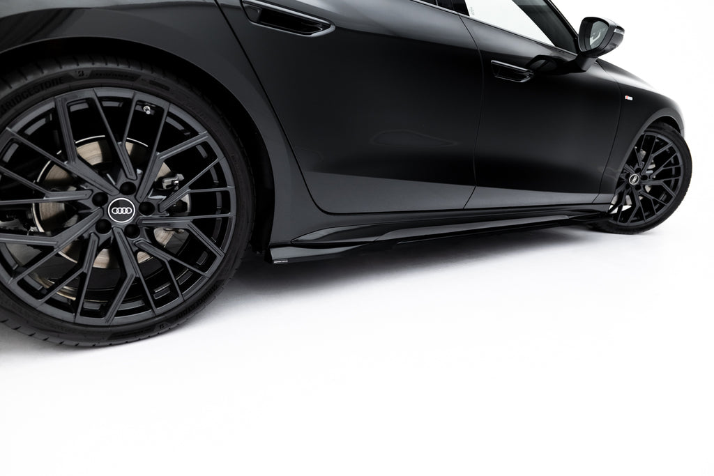 Maxton Design Street+ Seitenschweller Leisten passend für V.1 passend für Audi A6 S-Line C9 schwarz Hochglanz