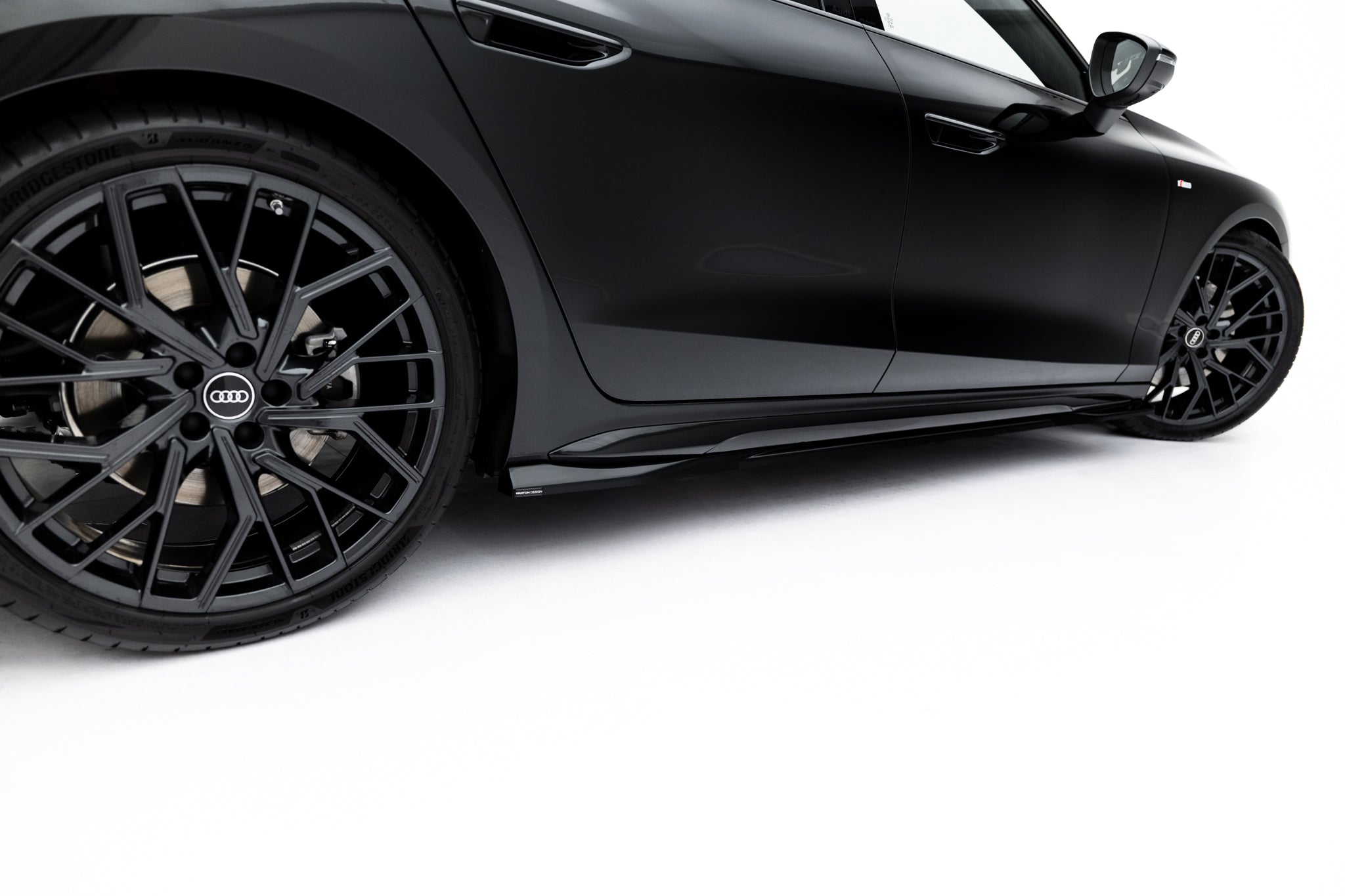 Maxton Design Street+ Seitenschweller Leisten passend für V.1 passend für Audi A6 S-Line C9 schwarz Hochglanz