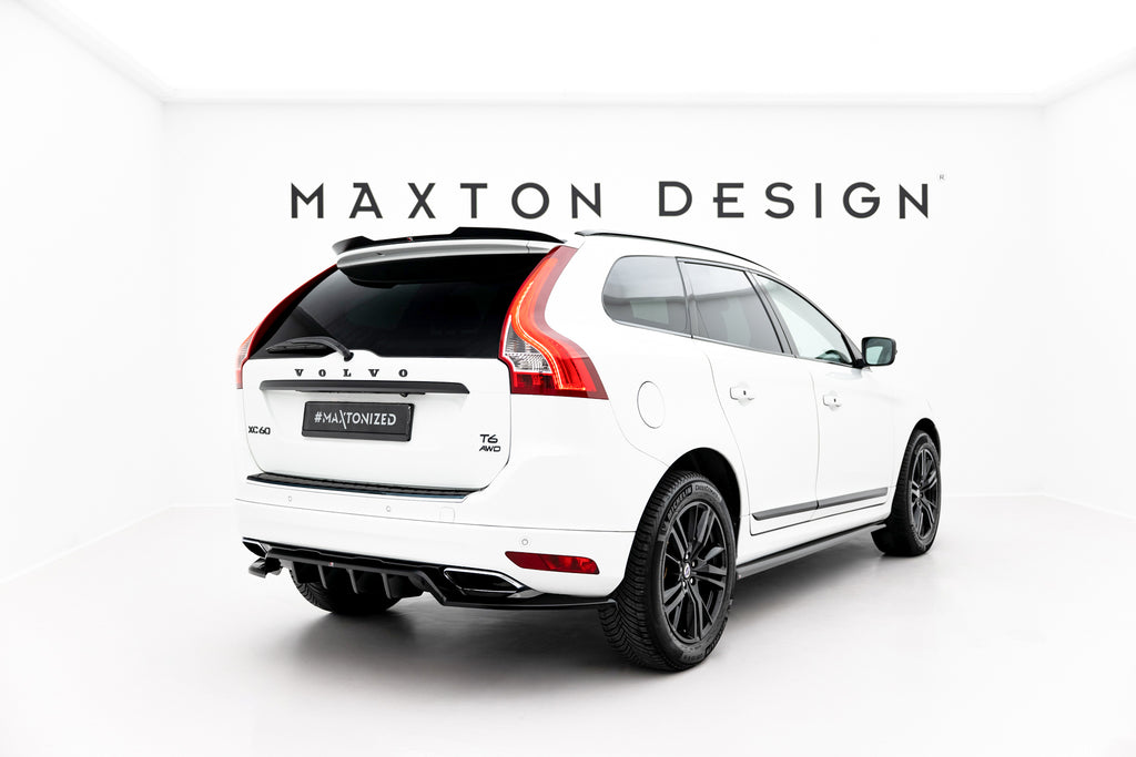 Maxton Design Street+ Mittlerer Diffusor RACE passend für Volvo XC60 Mk1 Facelift schwarz Hochglanz
