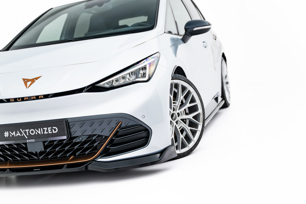 Maxton Design Street+ Spoilerlippe Front Ansatz V.2 passend für Cupra Born Mk1 schwarz Hochglanz