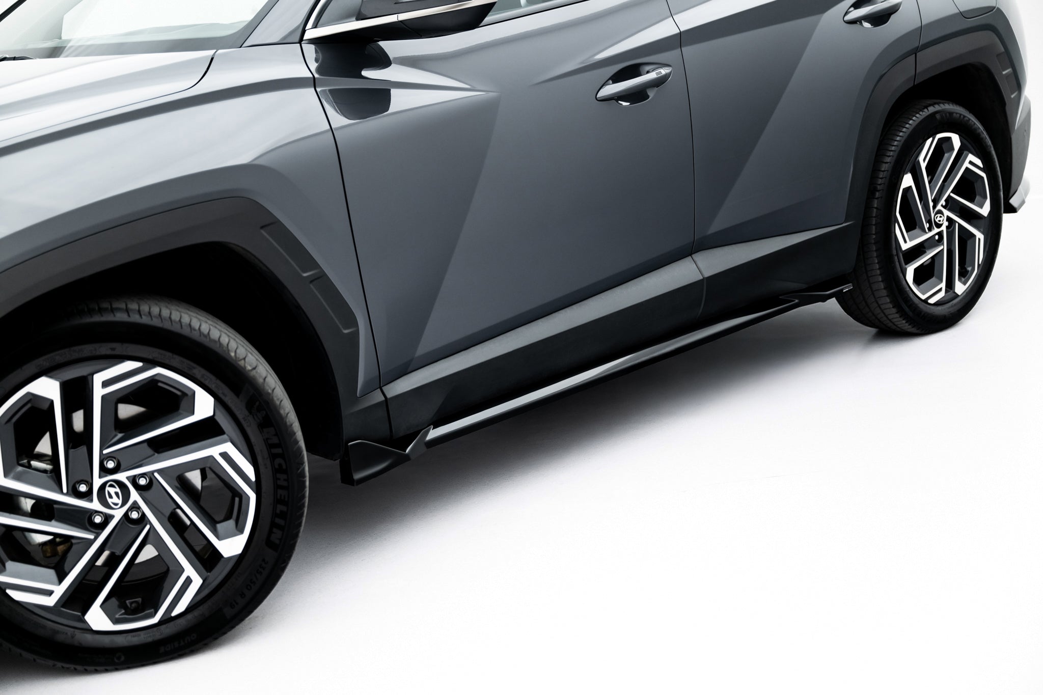 Maxton Design Street+ Seitenschweller Leisten passend für Hyundai Tucson Mk4 Facelift schwarz Hochglanz