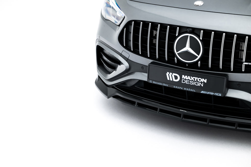 Maxton Design Street+ Spoilerlippe Front Ansatz V.1 passend für Mercedes-AMG GLA 35 H247 Facelift schwarz Hochglanz