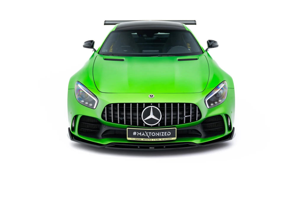 Maxton Design Street+ Spoilerlippe Front Ansatz passend für Mercedes-AMG GT R C190 Facelift schwarz Hochglanz