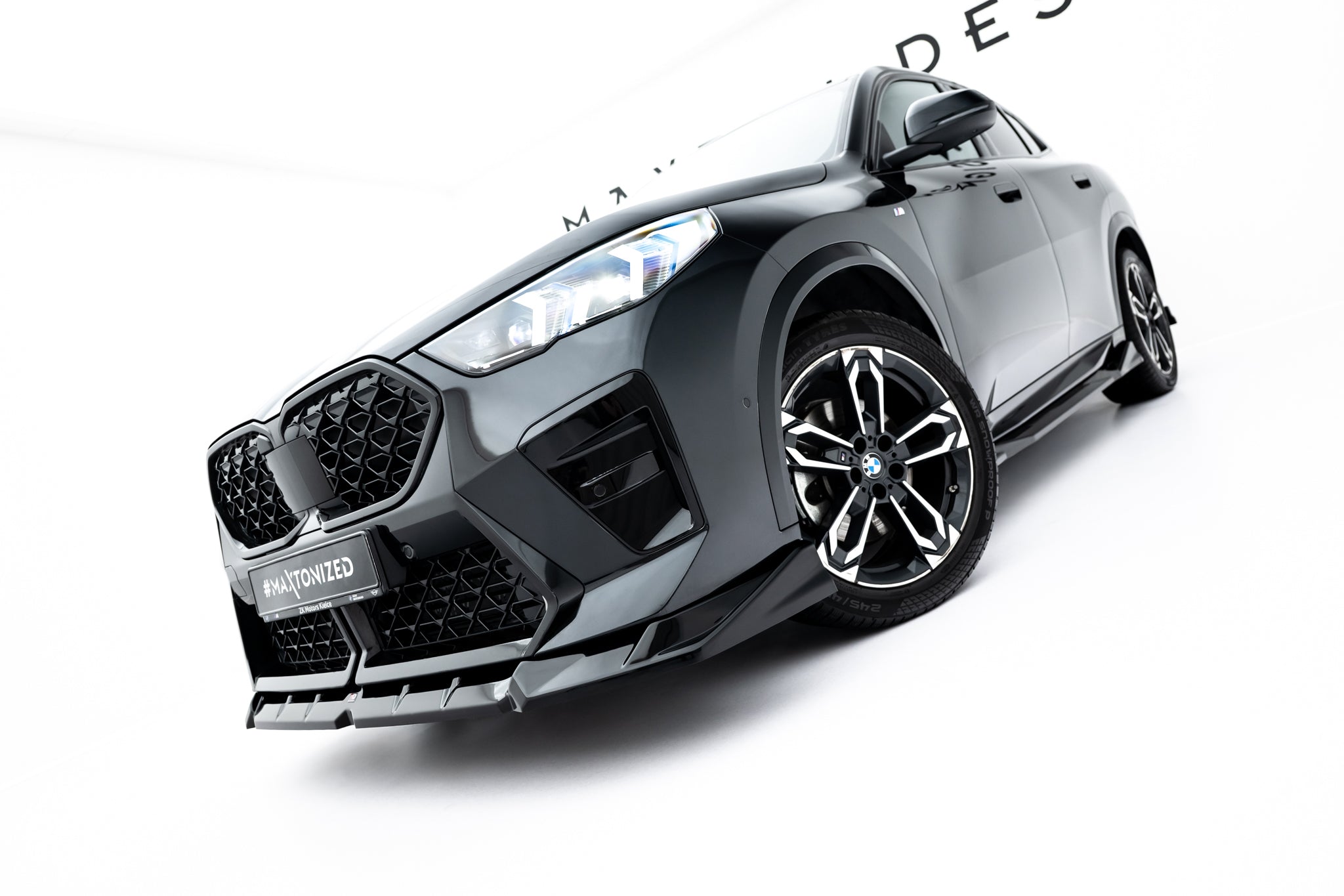 Maxton Design Street+ Spoilerlippe Front Ansatz passend für BMW X2 M-Paket / iX2 U10 schwarz Hochglanz