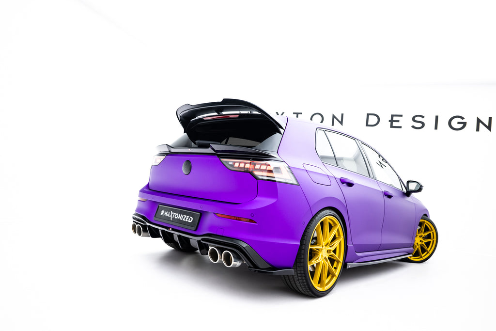 Maxton Design Heck Ansatz Flaps Diffusor V.6 passend für VW Golf R Hatchback Mk8 Facelift schwarz Hochglanz