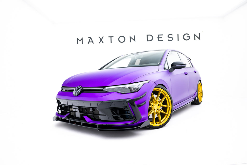 Maxton Design Front Stoßstange Flaps passend für Flaps VW Golf R Hatchback Mk8 Facelift schwarz Hochglanz